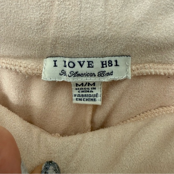 Vintage🔥 I Love H81 Nude Vegan Suede Leggings - Picture 4 of 5